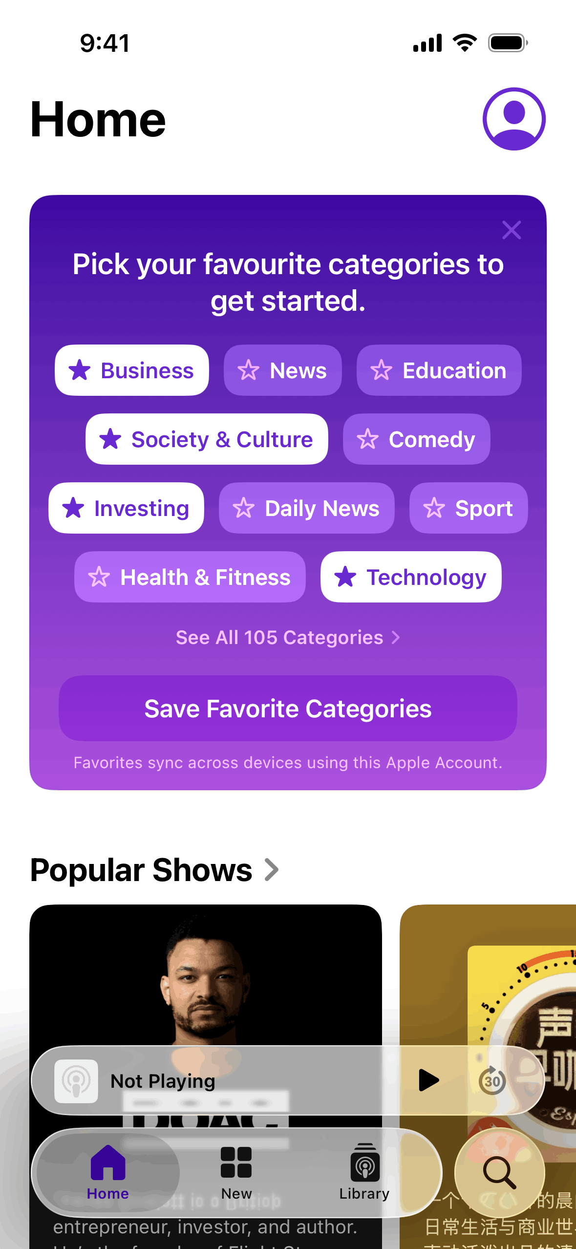 Apple Podcasts iOS screen 2