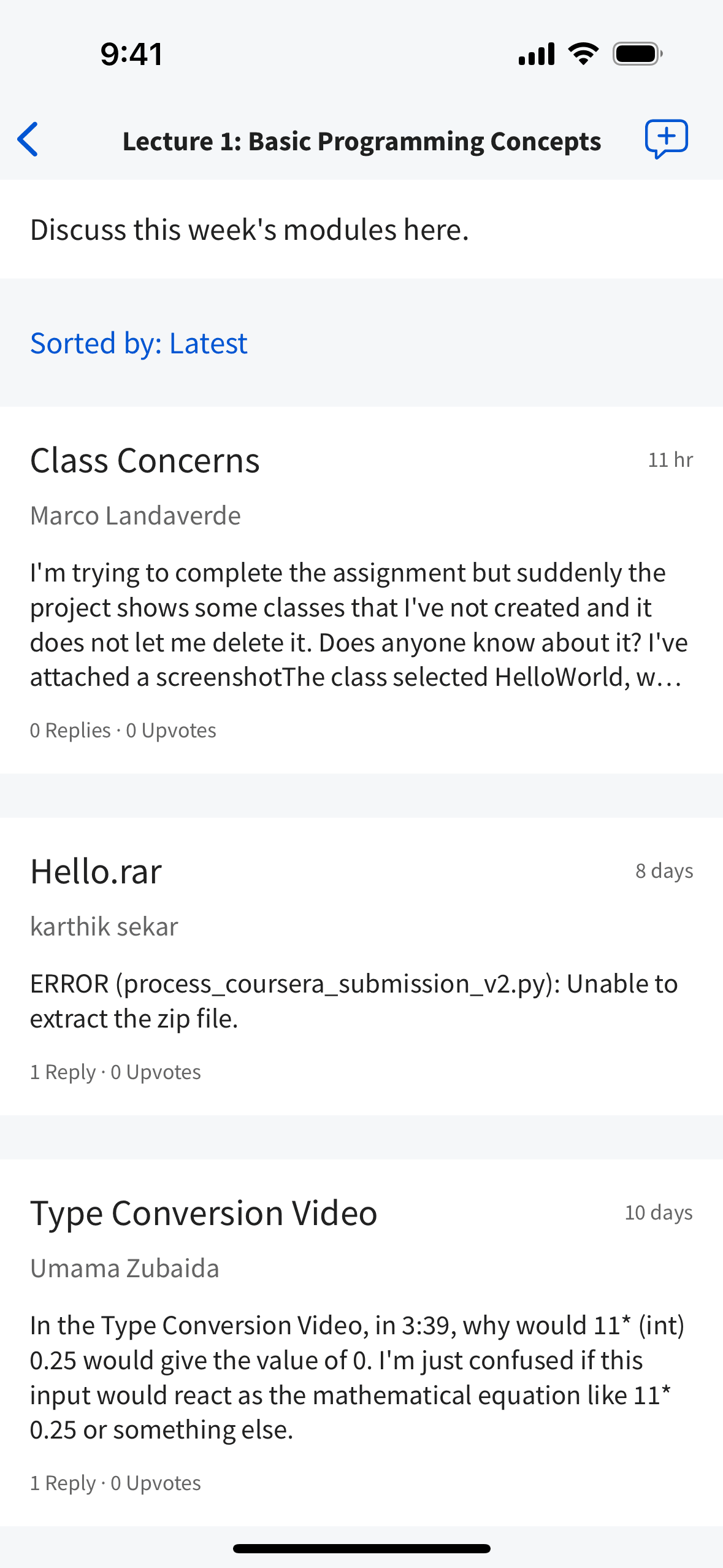 Coursera iOS screen 3