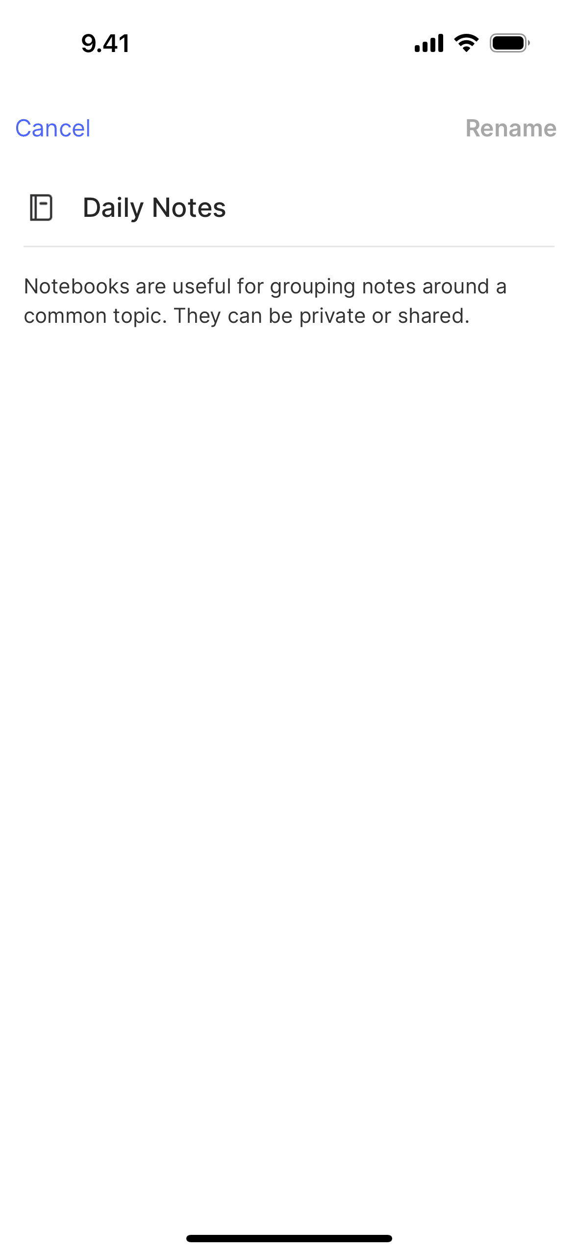 Evernote iOS screen 3